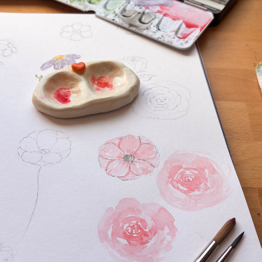 Atelier Aquarelle encre fleurs et végétaux 3